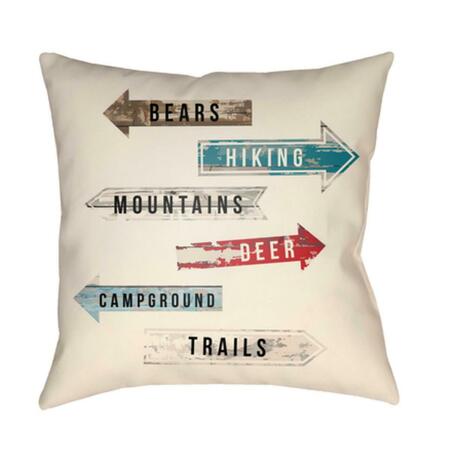 ARTISTIC WEAVERS Lodge Cabin Compass Poly Filled Pillow - 16 x 16 in. LGCB2073-1616